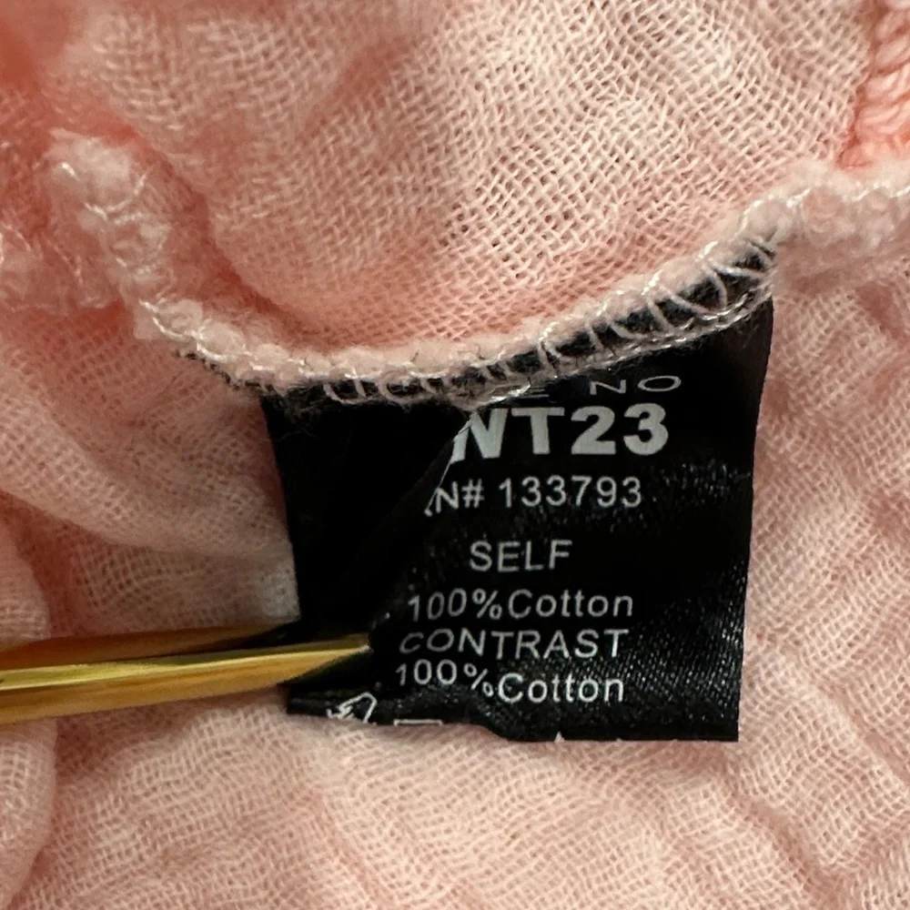 POL Soft Pink Double Gauze and Lace Tunic - Picture 7 of 8
